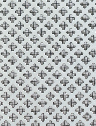 Fancy club Silver anodised 2 X 1m with black backing mesh cut to size