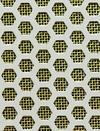 Honeycomb Silver anodised 1X.665m with brass backing mesh