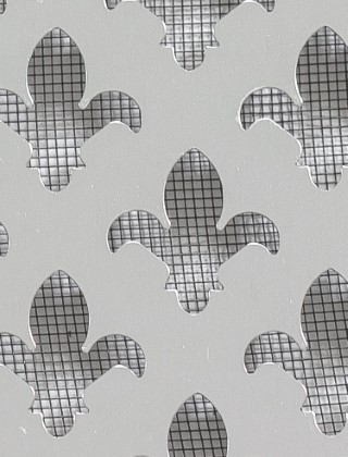 Fleur De Lys Silver anodised 2 X 1m with black backing mesh cut to size