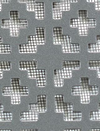 Iden pewter 1X1m with black backing mesh cut to size
