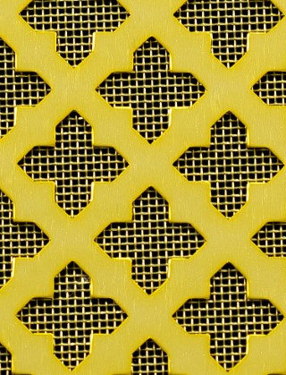 Fancy Cross Gold anodised 1X.665m with brass backing mesh