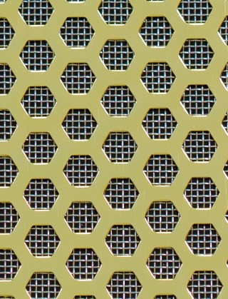 Honeycomb Gold anodised 2 X 1m with stainless backing mesh cut to size