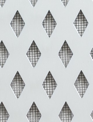 Small Diamond Silver anodised 2 X 1m with black backing mesh cut to size