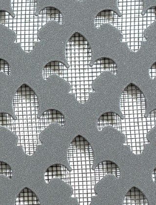 Fleur De Lys pewter 1X.665m with black backing mesh