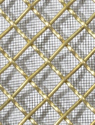 Crimped mesh 1X.665 12.5 X 12.5 BRASS2.5 DIAMONDBLACKmesh cut to size