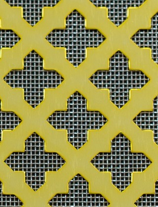 Fancy Cross Gold anodised 2 X 1m with stainless backing mesh