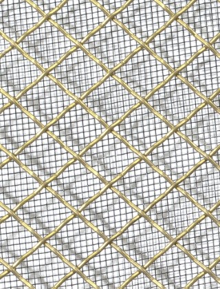 Crimped mesh 1X.665 10X10 BRASS1.2 DIAMONDBLACKmesh