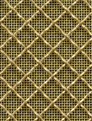 Crimped mesh 2 X 1 10X10 BRASS1.5 DIAMONDBRASSmesh