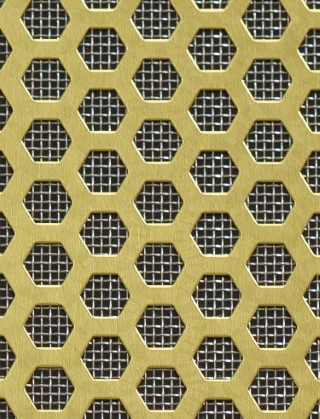 Honeycomb brass 1X.665m with stainless backing mesh