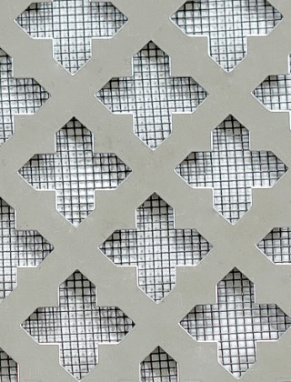 Fancy Cross stainless 1X1m with black backing mesh