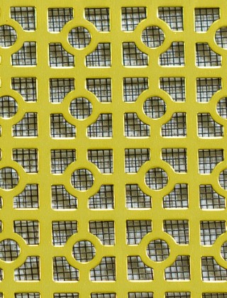 Moroccan Gold anodised 1X1m with black backing mesh