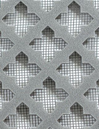 Fancy Cross pewter 1X.665m with black backing mesh