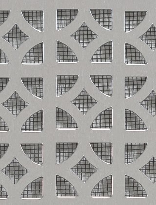 Ockley Silver anodised 1X1m with black backing mesh