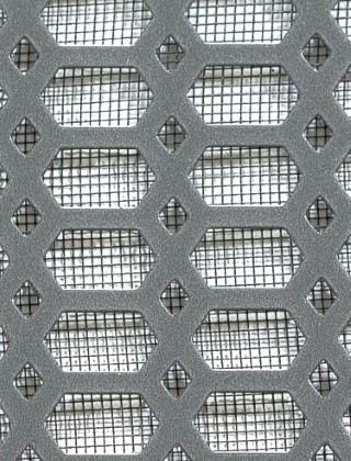 Slot & Diamond pewter 1X1m with black backing mesh