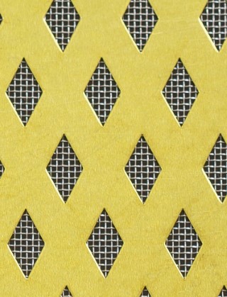 Small Diamond brass 2 X 1m with stainless backing mesh