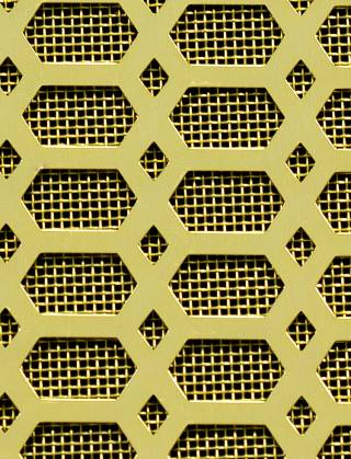Slot & Diamond Gold anodised 2 X 1m with brass backing mesh