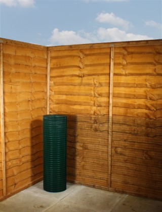 green pvc weldmesh 1 x 1/2 19G 3ft x 30m