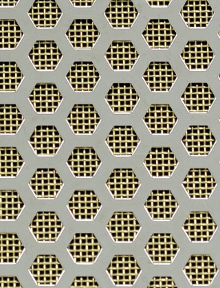 Honeycomb stainless 1X.665m with brass backing mesh
