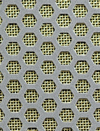 Honeycomb pewter 2 X 1m with brass backing mesh
