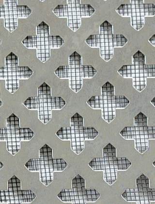 Small Cross stainless 2 X 1m with black backing mesh