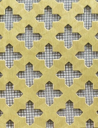 Small Cross brass 2 X 1m with black backing mesh cut to size