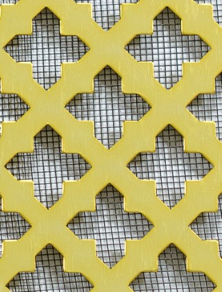 Fancy Cross Gold anodised 2 X 1m with black backing mesh