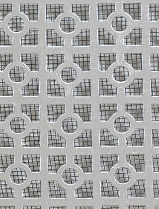 Moroccan Silver anodised 1X1m with black backing mesh cut to size