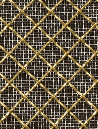 Crimped mesh 2 X 1 10X10 BRASS1.5 DIAMONDSTAINLESS STEELmesh