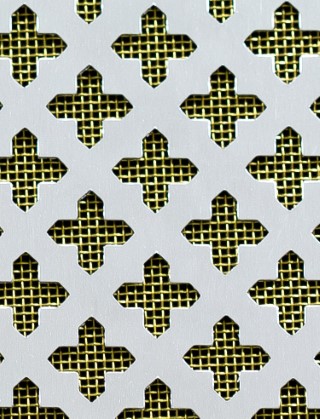 Small Cross Silver anodised 1X1m with brass backing mesh