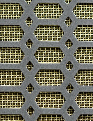 Slot & Diamond pewter 2 X 1m with brass backing mesh