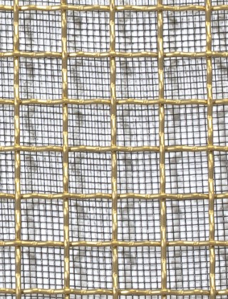 Crimped mesh 1X.665 10X10 BRASS1.5 SQUAREBLACKmesh