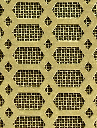 Slot & Diamond brass 2 X 1m with brass backing mesh cut to size