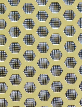 Honeycomb Gold anodised 1X1m with black backing mesh