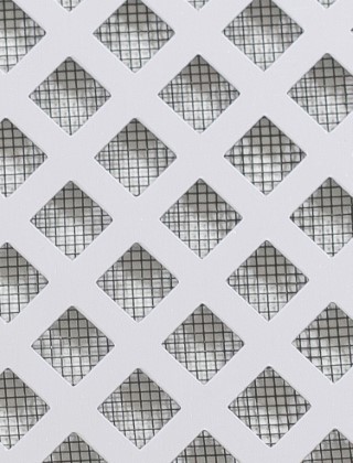 Lattice Silver anodised 1X.665m with black backing mesh