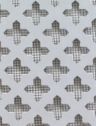 Small Cross Silver anodised 1X.665m with black backing mesh