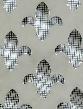 Fleur De Lys stainless 1X1m with black backing mesh