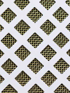 Lattice Silver anodised 1X1m with brass backing mesh cut to size