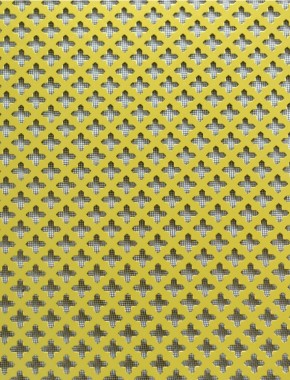 Small Cross Gold anodised 1X1m with black backing mesh 1