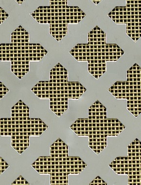 Fancy Cross stainless 1X1m with brass backing mesh cut to size