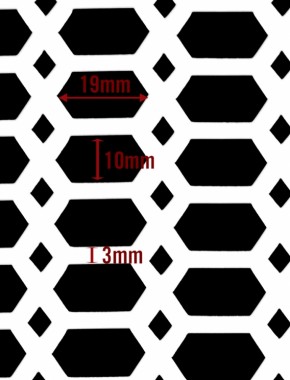Slot & Diamond pewter 2 X 1m with brass backing mesh 2