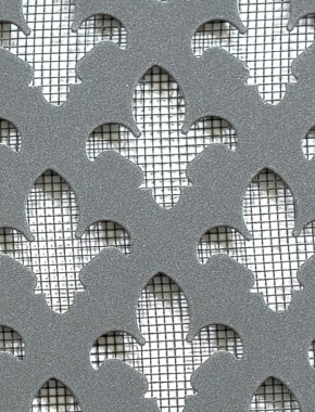 Fleur De Lys pewter 1X1m with black backing mesh