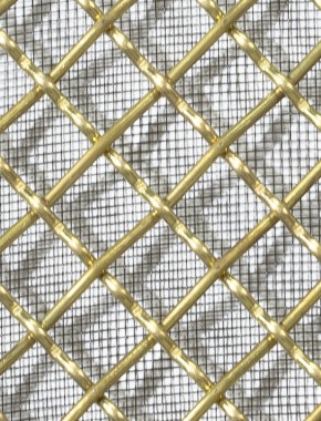 Crimped mesh 2 X 1 12.5 X 12.5 BRASS2.5 DIAMONDBLACKmesh cut to size