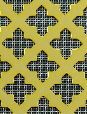 Fancy Cross Gold anodised 2 X 1m with stainless backing mesh