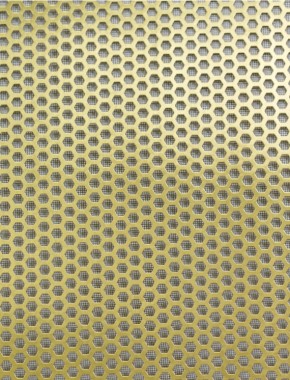 Honeycomb brass 1X.665m with black backing mesh 1