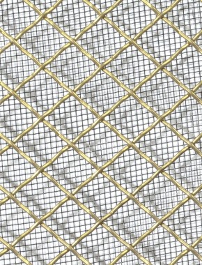 Crimped mesh 1X.665 10X10 BRASS1.2 DIAMONDBLACKmesh
