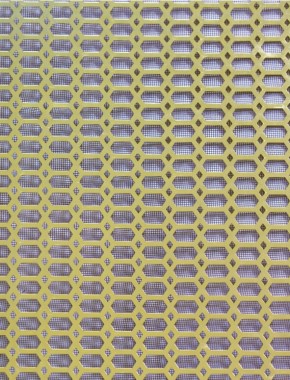 Slot & Diamond Gold anodised 2 X 1m with black backing mesh 1