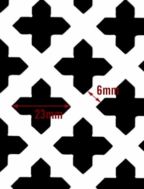 Fancy Cross Silver anodised 1X.665m with brass backing mesh 2