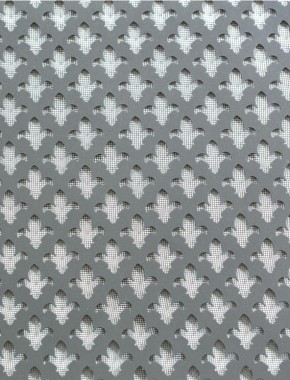 Fleur De Lys pewter 1X.665m with black backing mesh 1