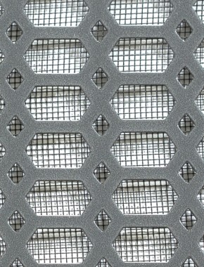 Slot & Diamond pewter 1X1m with black backing mesh 0