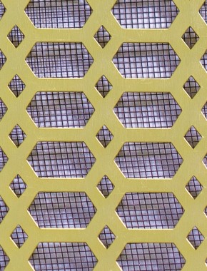 Slot & Diamond Gold anodised 2 X 1m with black backing mesh 0